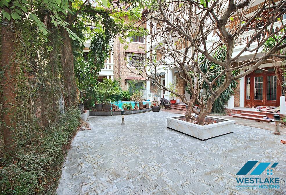 Outdoor-pool and large garden house for rent in To Ngoc Van st, Tay Ho