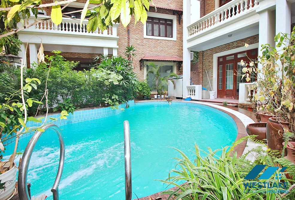 Outdoor-pool and large garden house for rent in To Ngoc Van st, Tay Ho