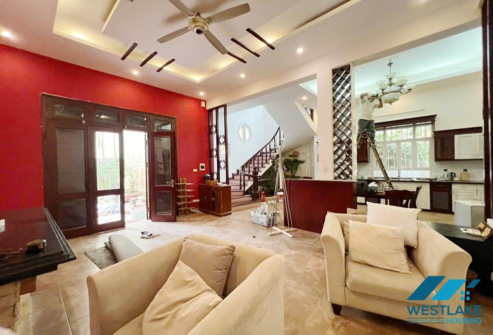 Three bedrooms house with big yard for rent in Tay Ho, Ha Noi