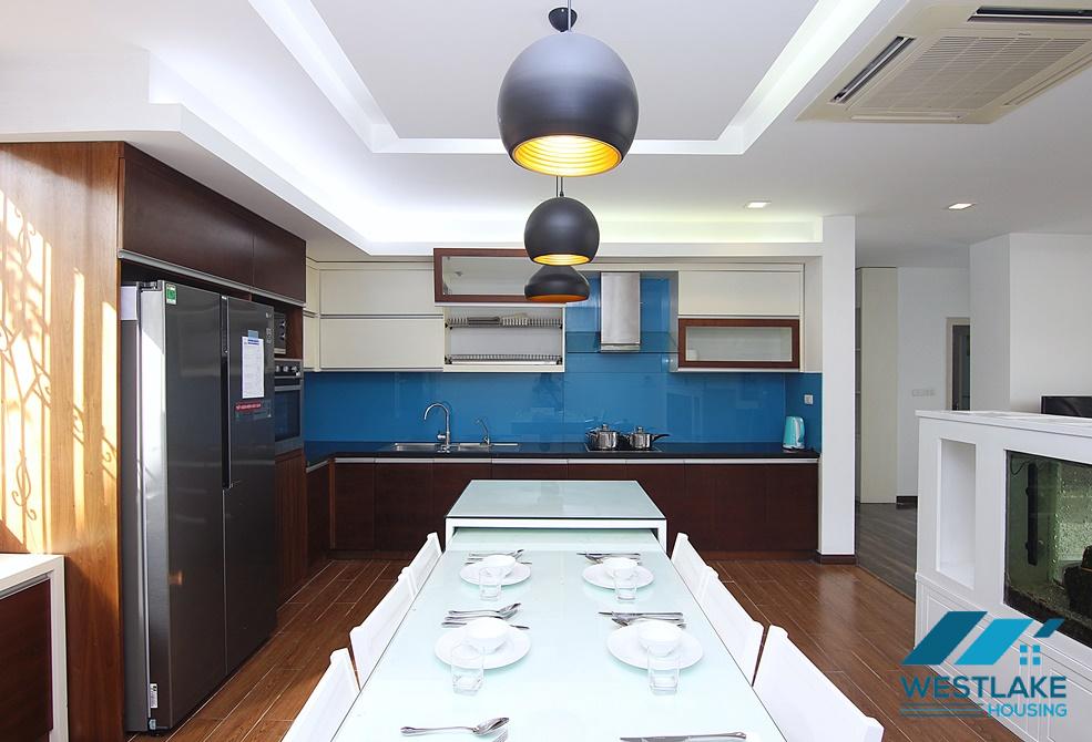 Beautiful 04-bedroom serviced apartment with lake view for rent in Tay Ho, Hanoi