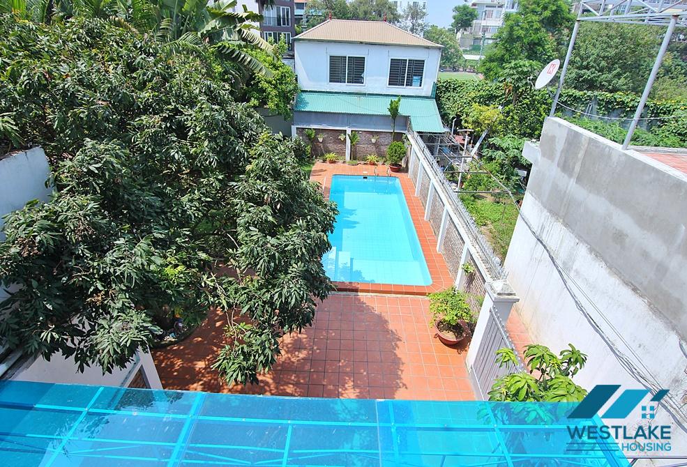 House for rent with garden and swimming pool in peaceful area of Tay Ho District, Hanoi