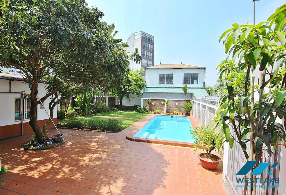 House for rent with garden and swimming pool in peaceful area of Tay Ho District, Hanoi