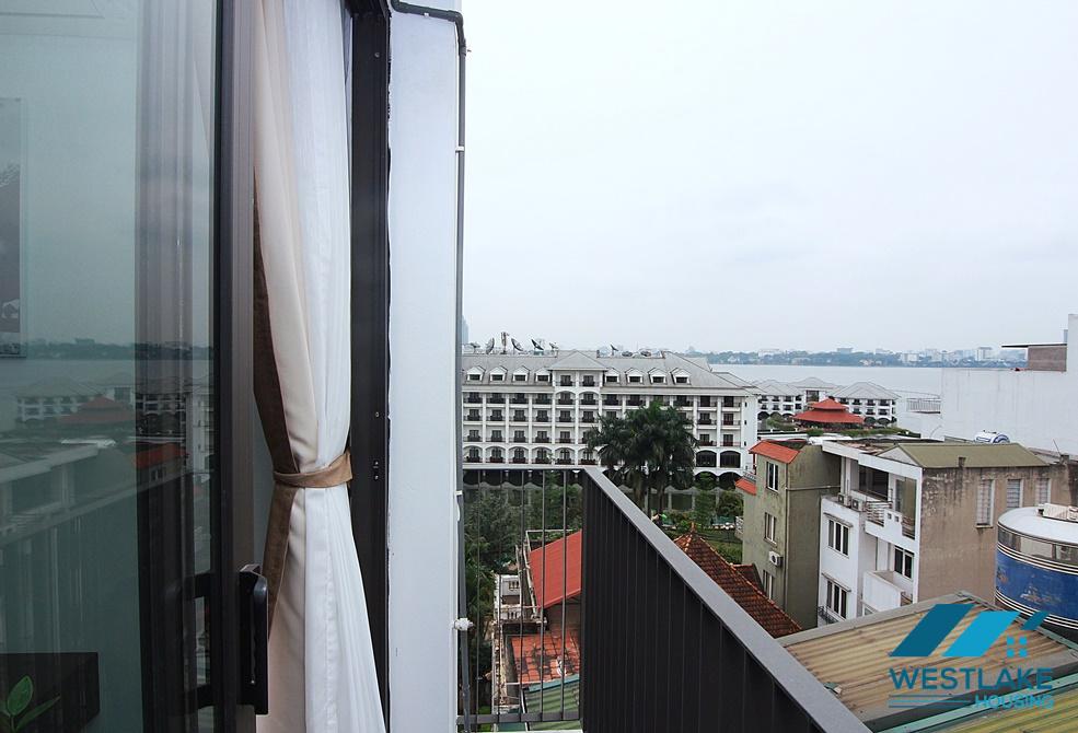 Spacious one bedroom apartment with West Lake view for rent on Tu Hoa Street, Tay Ho, Hanoi