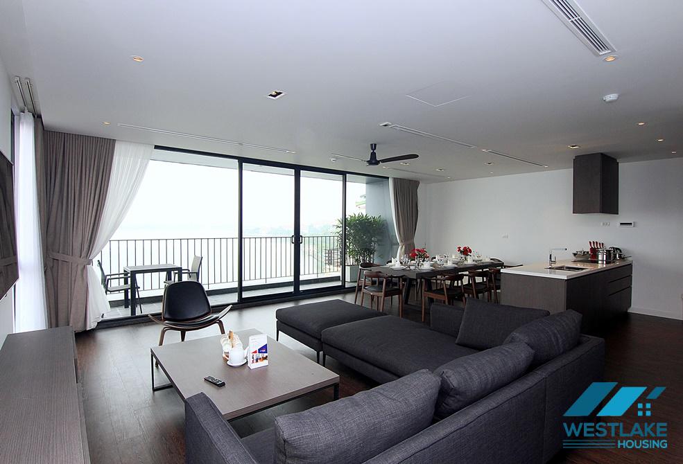 Amazing lake view and modern 04-bedroom serviced apartment for rent in Tay Ho, Ha Noi