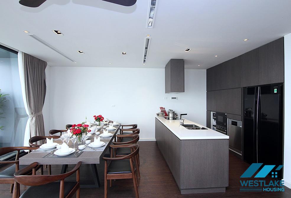 Amazing lake view and modern 04-bedroom serviced apartment for rent in Tay Ho, Ha Noi