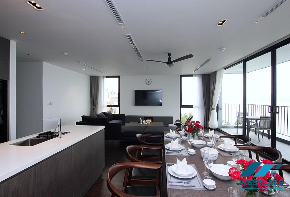 Amazing lake view and modern 04-bedroom serviced apartment for rent in Tay Ho, Ha Noi