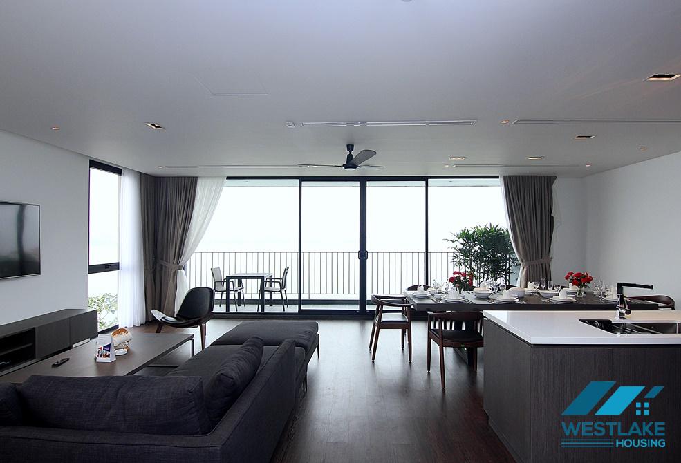 Amazing lake view and modern 04-bedroom serviced apartment for rent in Tay Ho, Ha Noi