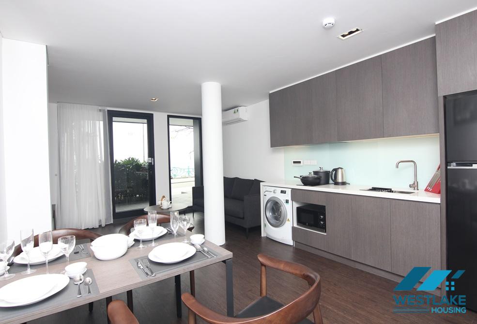 Modern and clean one bedroom apartment on ground floor for rent on Quang Khanh Street, Tay Ho