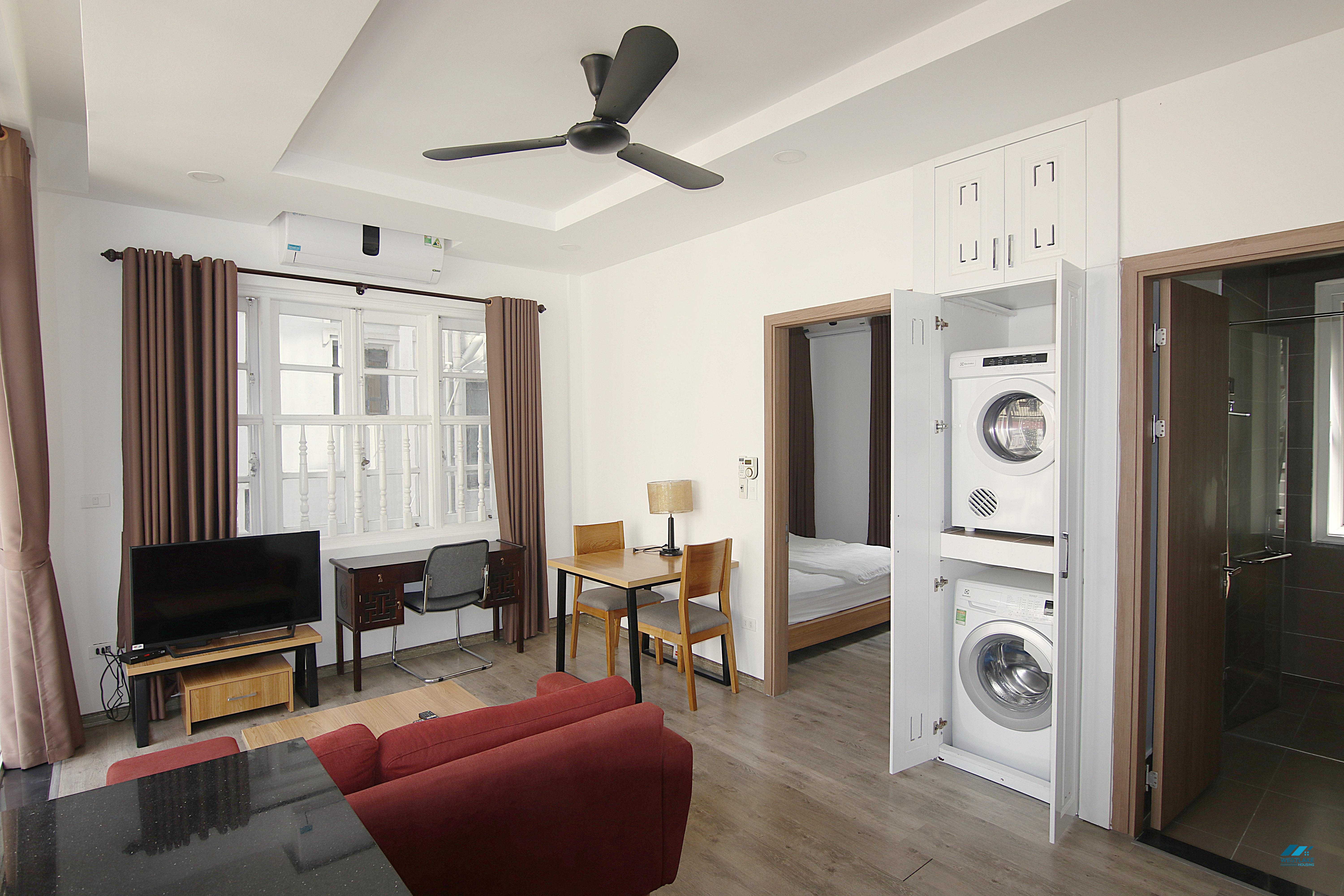 Bright one bedroom apartment for rent on To Ngoc Van street, Tay Ho district, Hanoi