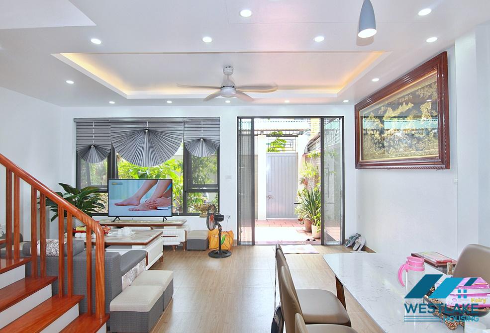 Green house with big yard for rent in An Duong, Tay Ho area