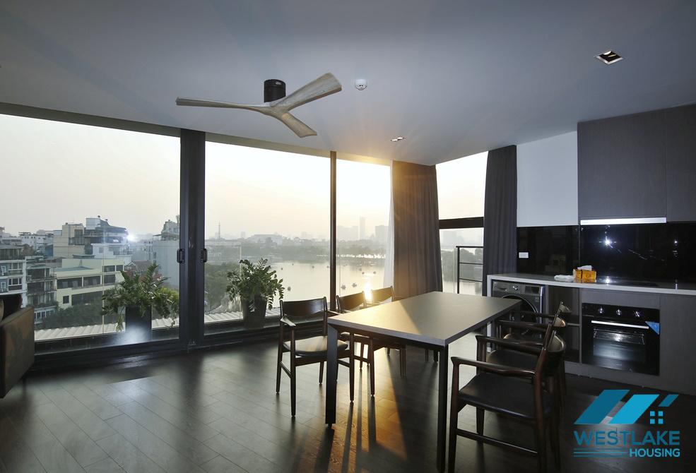 Modern 02 bedrooms apartment with amazing Truc Bach lake view for rent in Ba Dinh District, Ha Noi