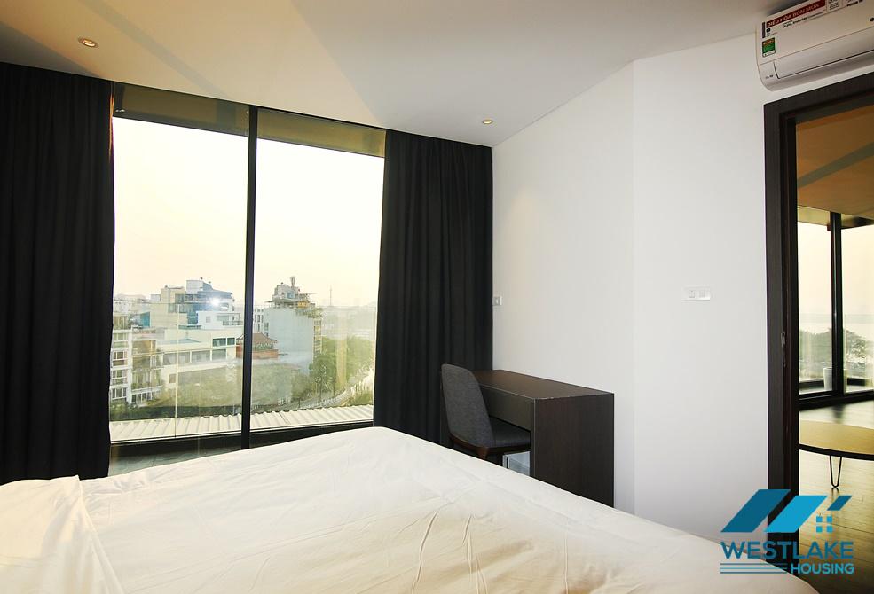 Modern 02 bedrooms apartment with amazing Truc Bach lake view for rent in Ba Dinh District, Ha Noi