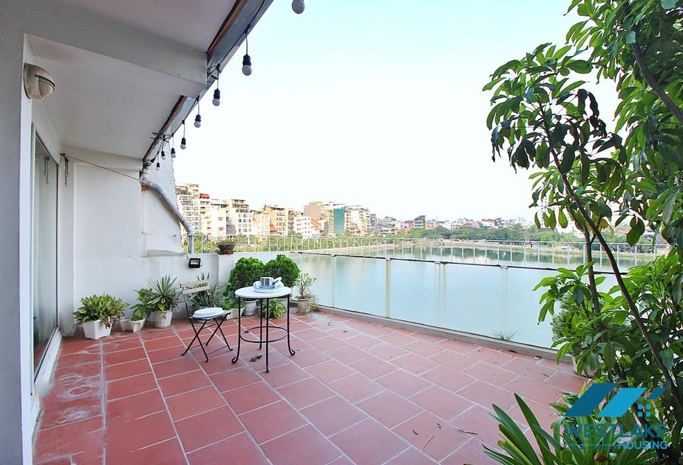 Lakeside terrace apartment for rent in Quang An street