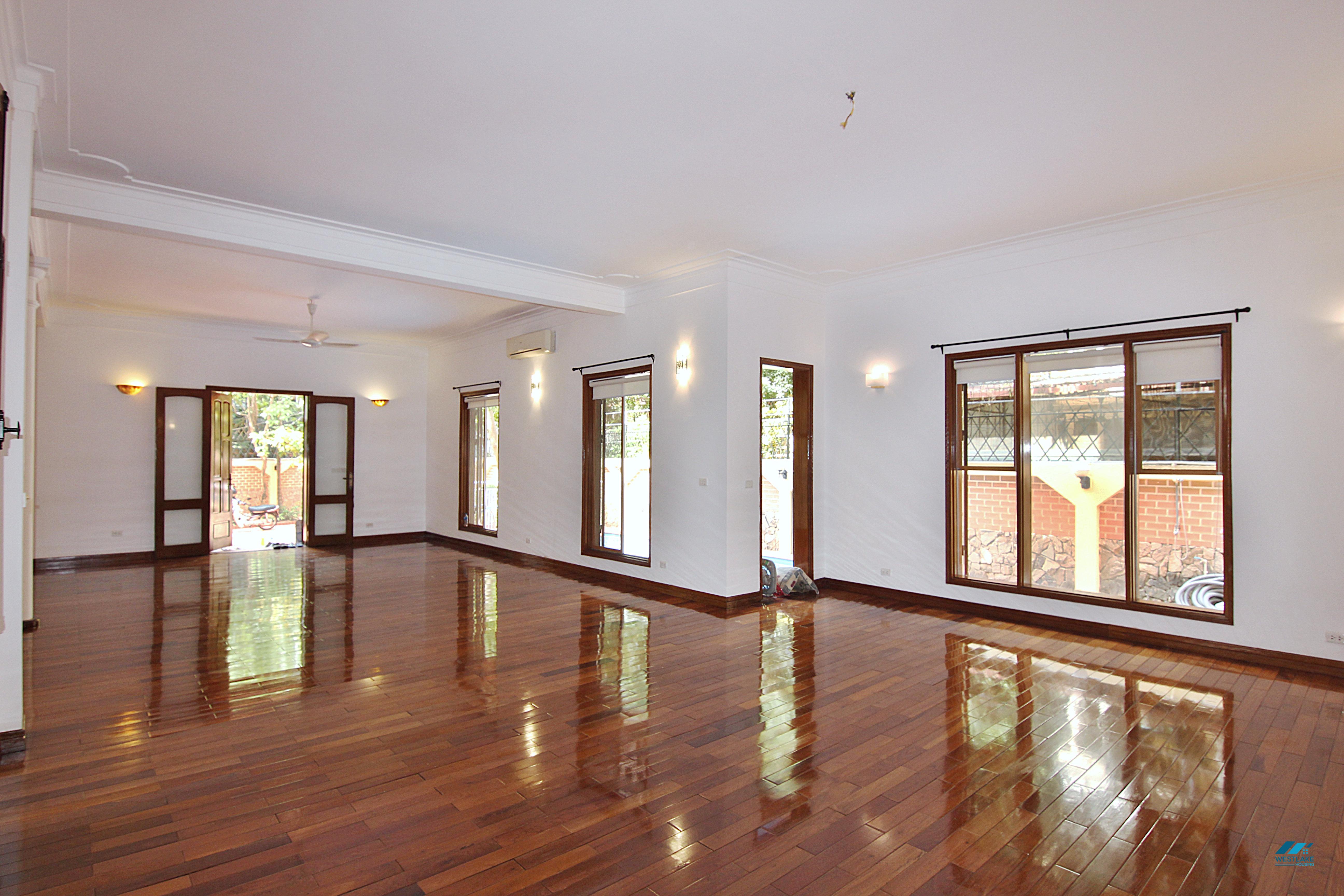 Large five bedrooms house with big yard and private swimming pool for rent in Tay Ho, Ha Noi