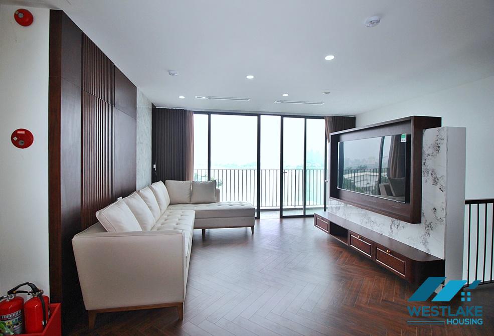 Amazing lake view duplex apartment for rent on Nhat Chieu Street, Tay Ho, Ha Noi