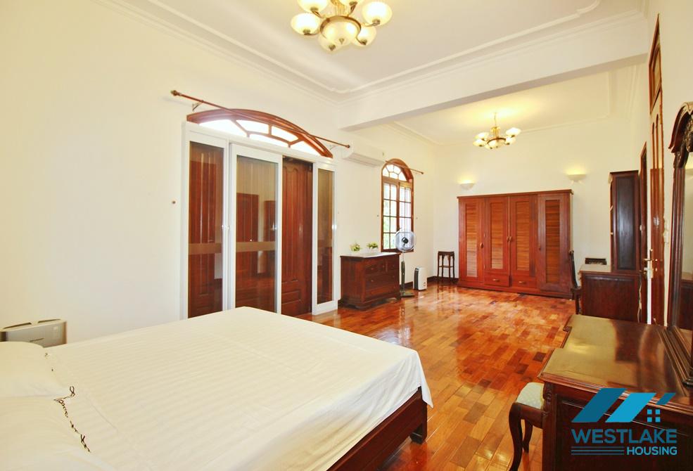 High ceiling French villa for rent in Tay Ho, Ha Noi