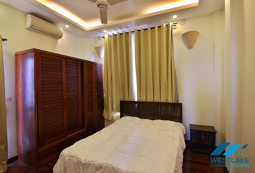 Lake view two bedrooms apartment for rent on Quang Khanh street, Tay Ho district, Ha Noi