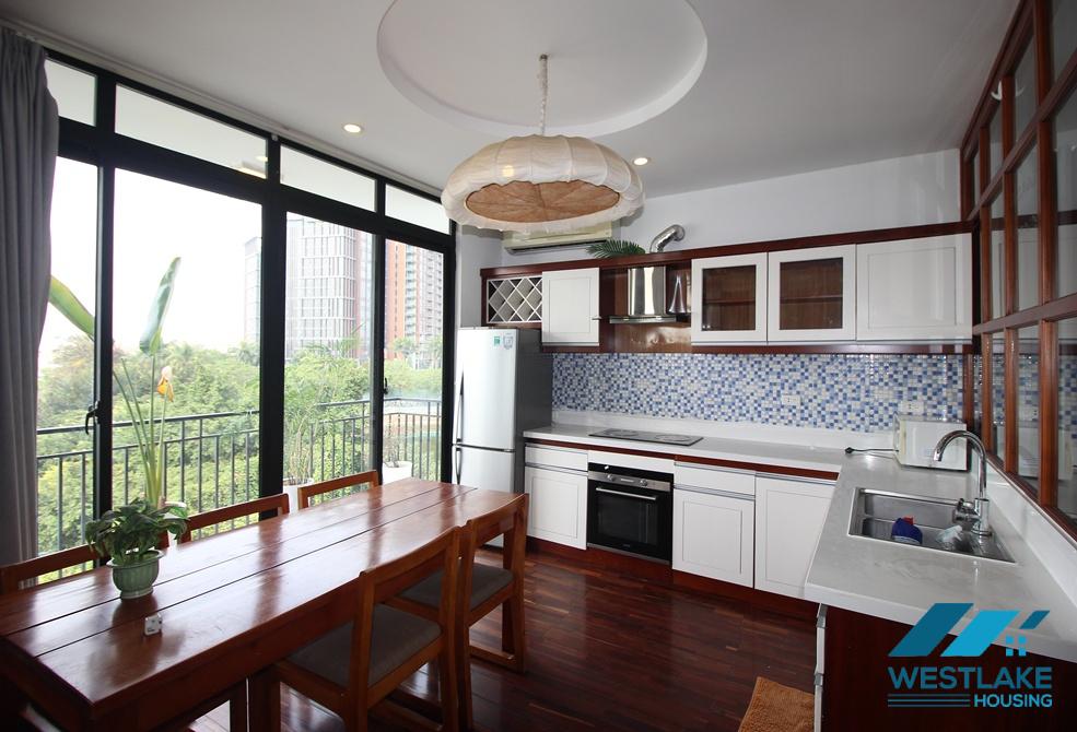 Lake view 2 bedrooms apartment with large balcony for rent in Tay Ho, Ha Noi