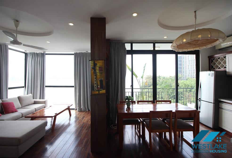 Lake view 2 bedrooms apartment with large balcony for rent in Tay Ho, Ha Noi