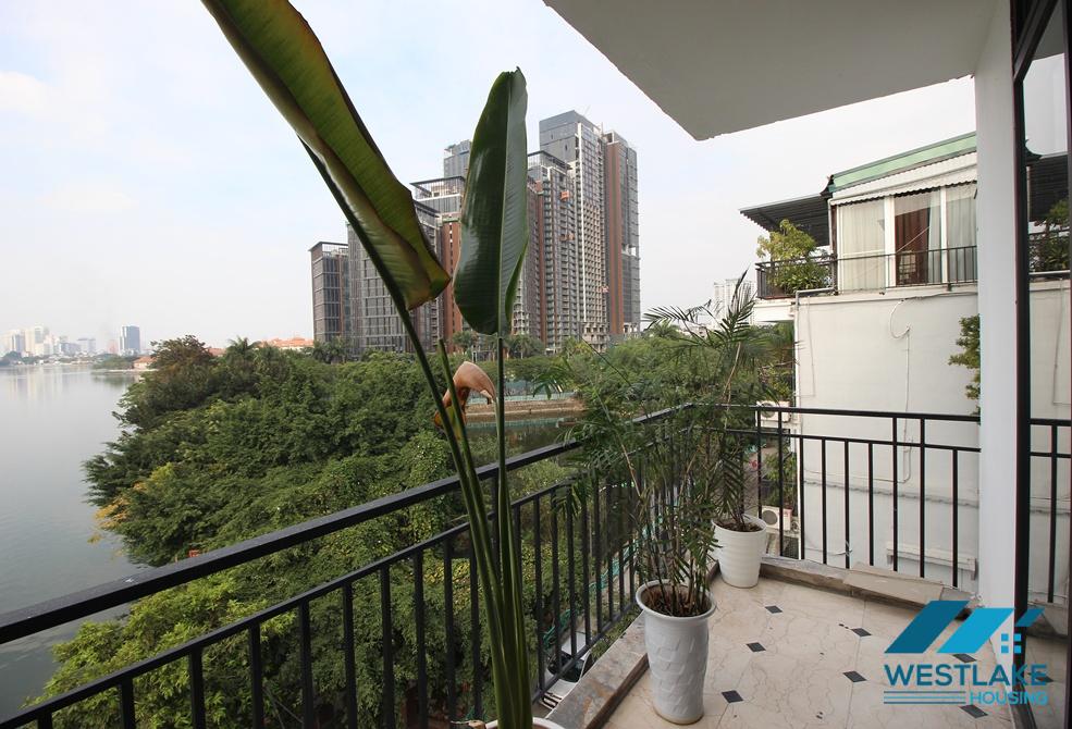 Lake view 2 bedrooms apartment with large balcony for rent in Tay Ho, Ha Noi