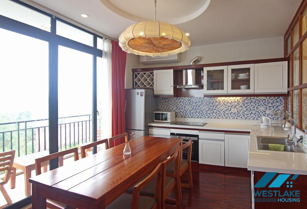 Lake view 2 bedrooms apartment with large balcony for rent in Tay Ho, Ha Noi