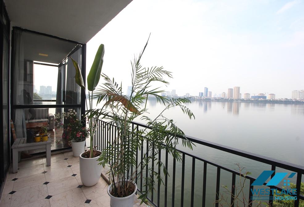 Lake view 2 bedrooms apartment with large balcony for rent in Tay Ho, Ha Noi