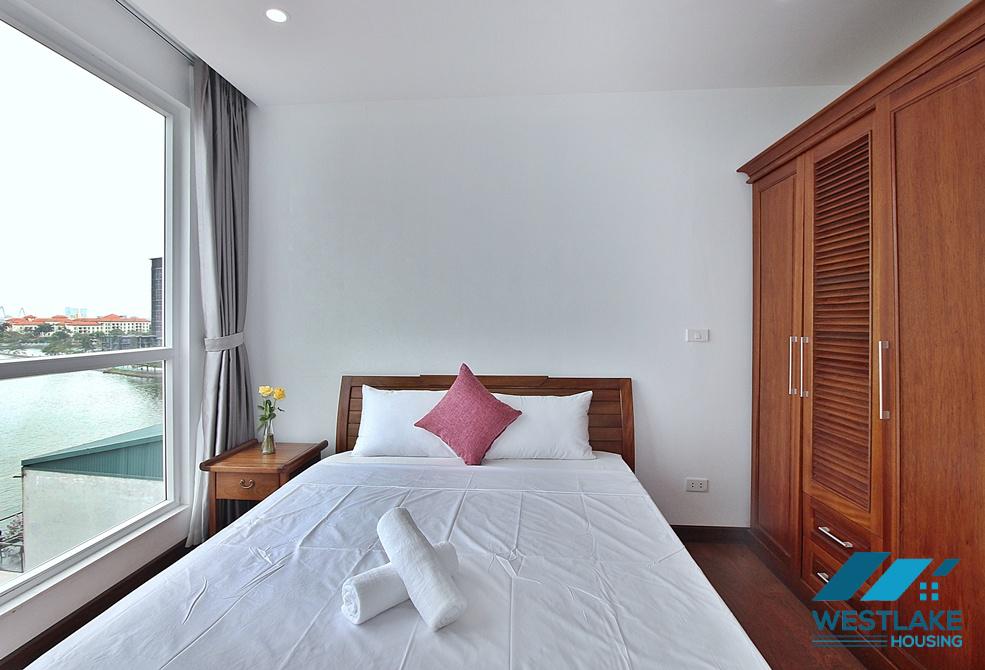 Lake view and bright 2 bedrooms apartment for rent in Xom Chua, Dang Thai Mai, Tay Ho