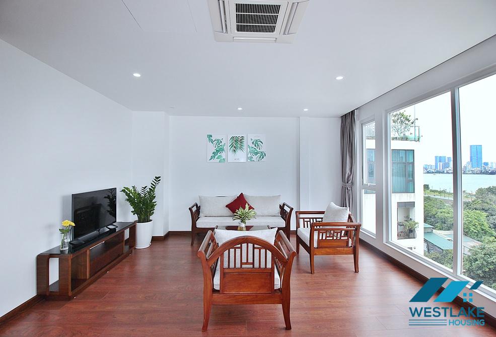Lake view and bright 2 bedrooms apartment for rent in Xom Chua, Dang Thai Mai, Tay Ho