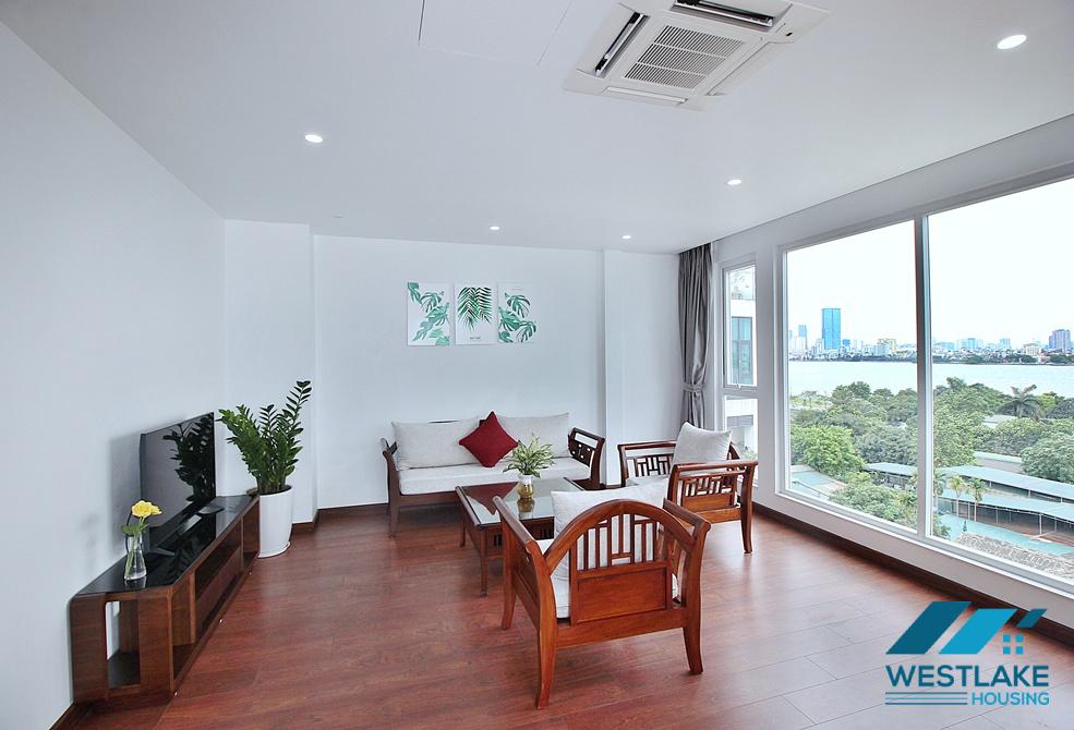 Lake view and bright 2 bedrooms apartment for rent in Xom Chua, Dang Thai Mai, Tay Ho