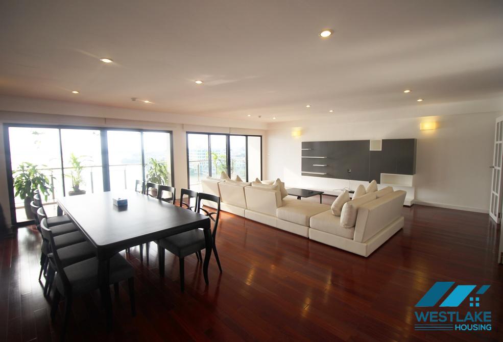 Wonderful apartment with stunning lakeview, nice furniture, outdoor swimming pool and gym for rent in Tay Ho, Ha Noi