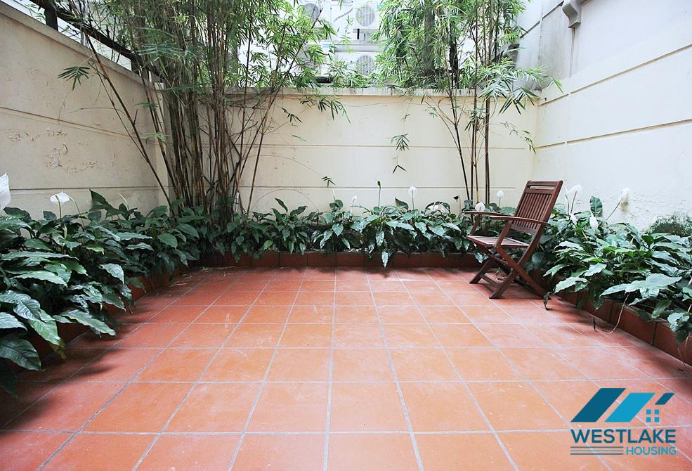 Serviced 02 bedroom apartment with back yard for rent on Xuan Dieu street, Tay Ho, Ha Noi