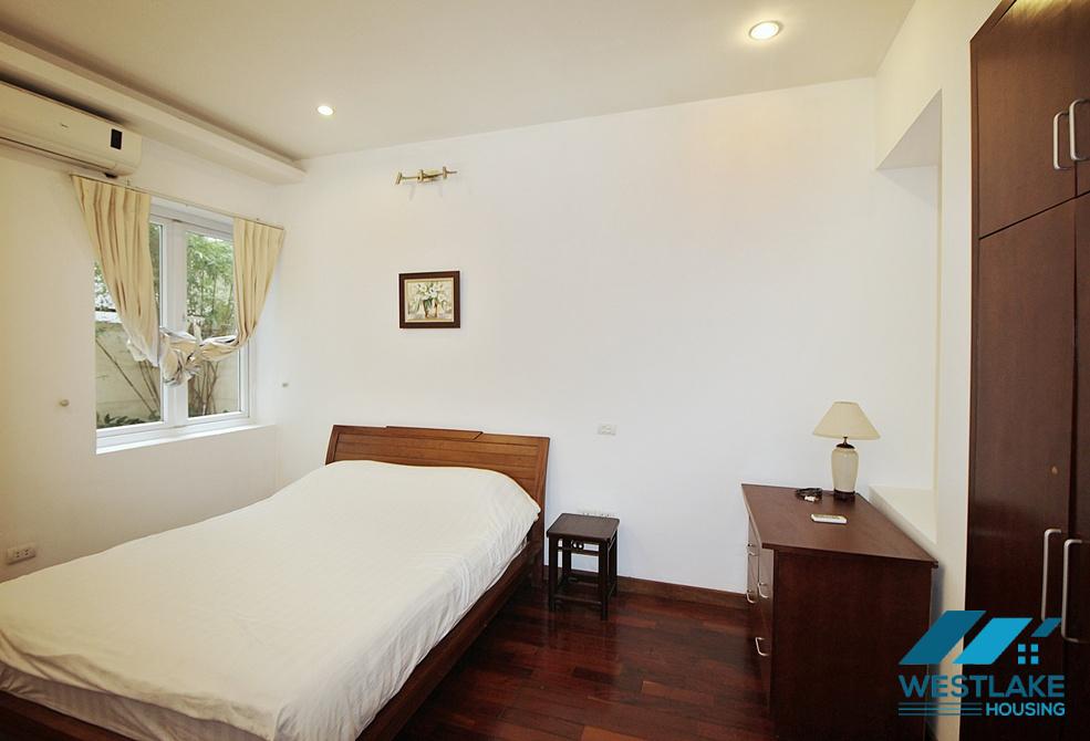 Serviced 02 bedroom apartment with back yard for rent on Xuan Dieu street, Tay Ho, Ha Noi