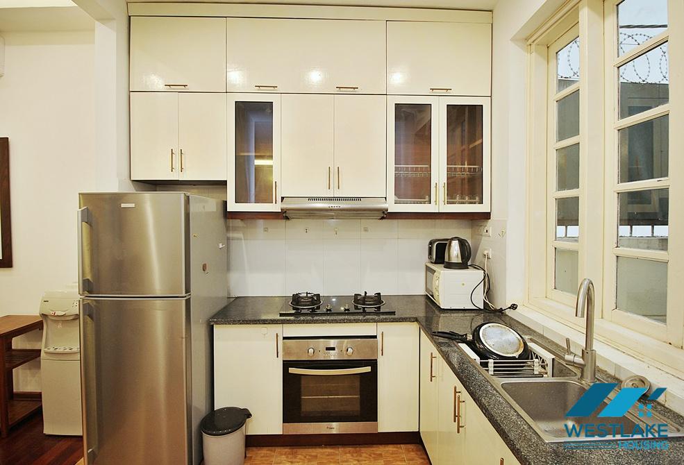 Serviced 02 bedroom apartment with back yard for rent on Xuan Dieu street, Tay Ho, Ha Noi