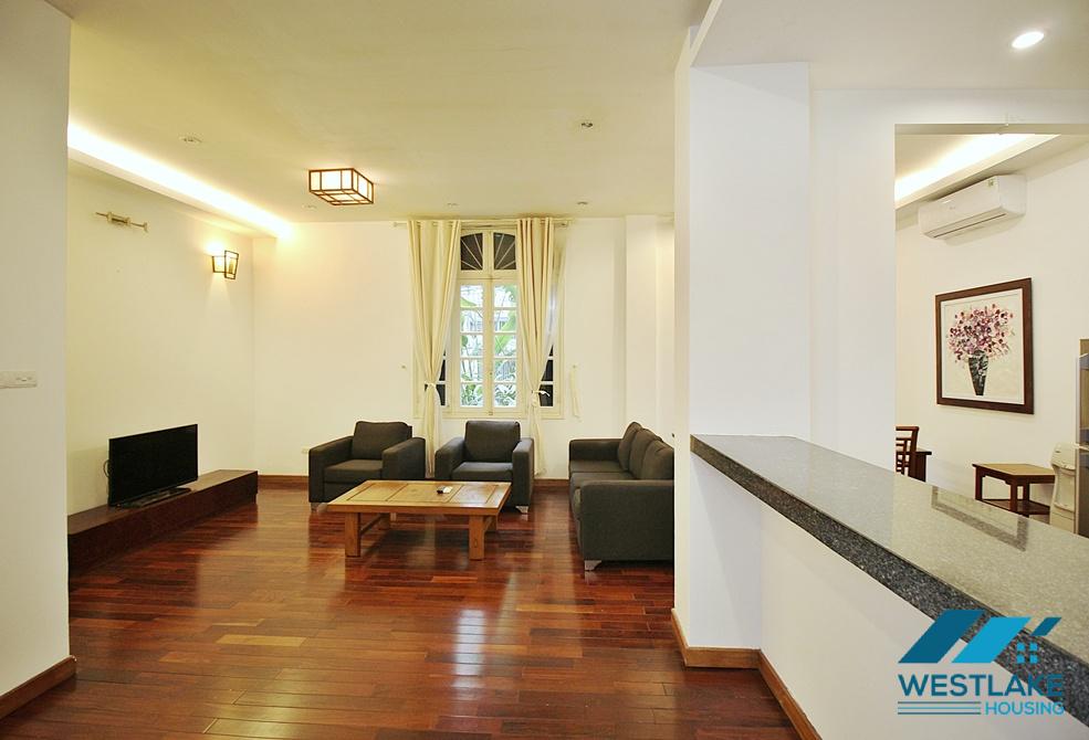 Serviced 02 bedroom apartment with back yard for rent on Xuan Dieu street, Tay Ho, Ha Noi
