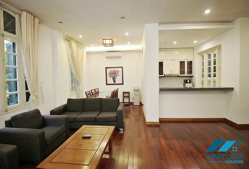 Serviced 02 bedroom apartment with back yard for rent on Xuan Dieu street, Tay Ho, Ha Noi