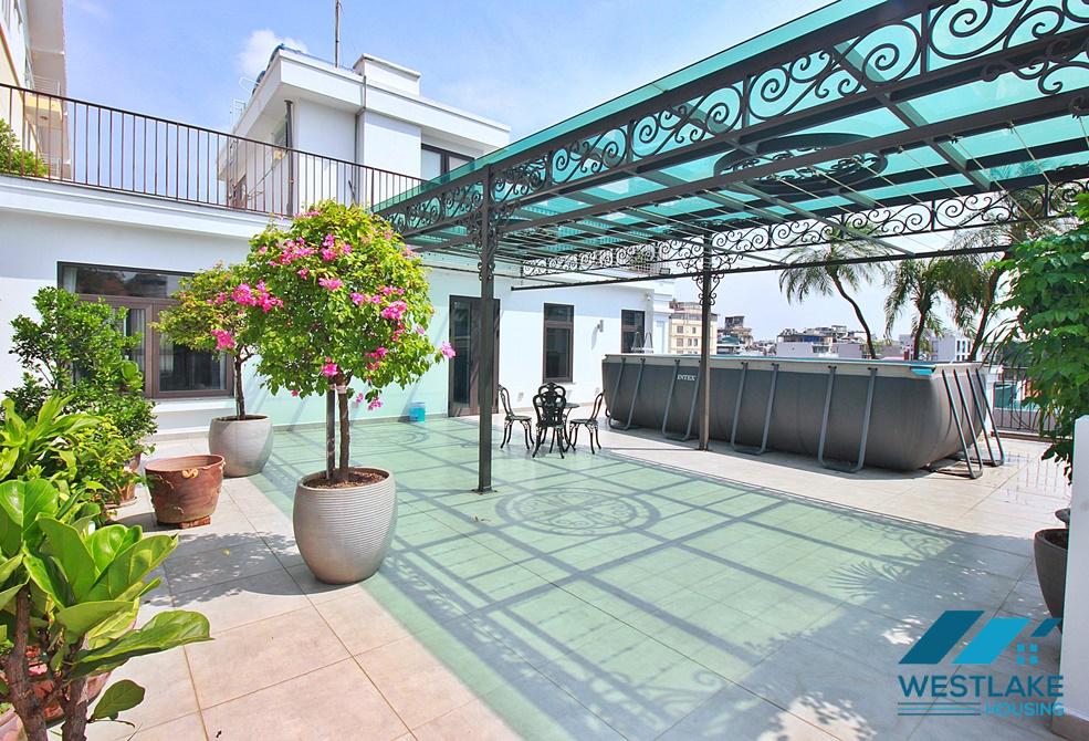Giant terrace penhouse 4beds apartment for rent in To Ngoc Van st, Tay Ho