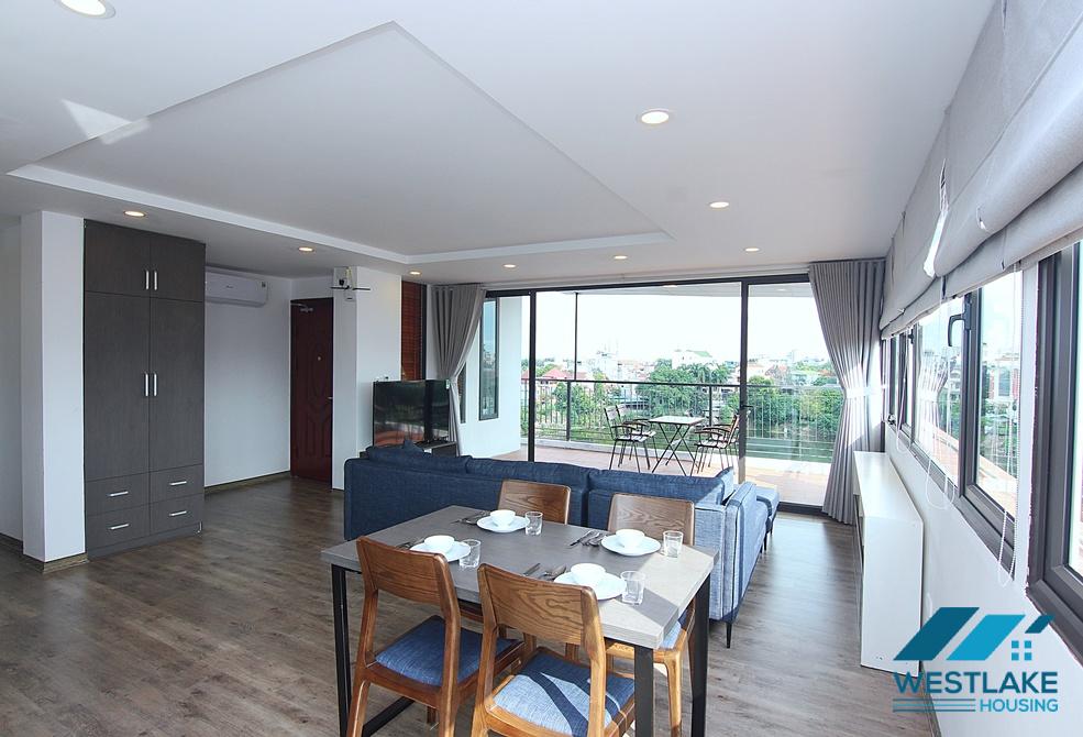 Lake view one bedroom apartment with huge balcony and lake view for rent in Tay Ho, Ha Noi