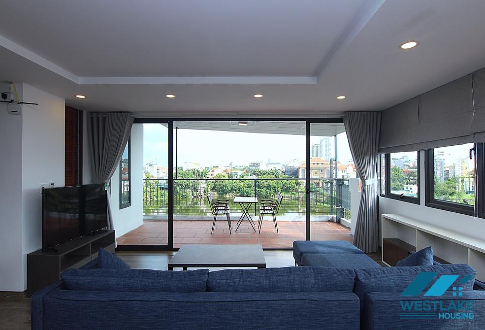  Lake view one bedroom apartment with huge balcony and lake view for rent in Tay Ho, Ha Noi
