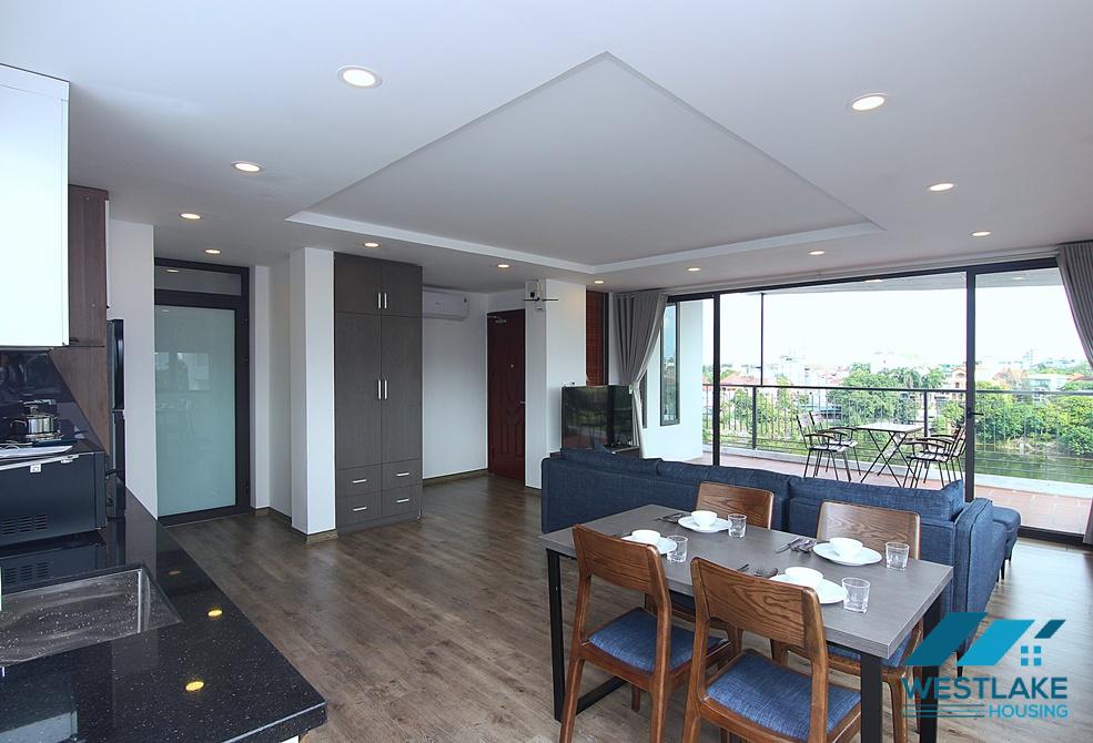 Lake view one bedroom apartment with huge balcony and lake view for rent in Tay Ho, Ha Noi