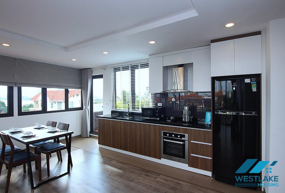 Lake view one bedroom apartment with huge balcony and lake view for rent in Tay Ho, Ha Noi