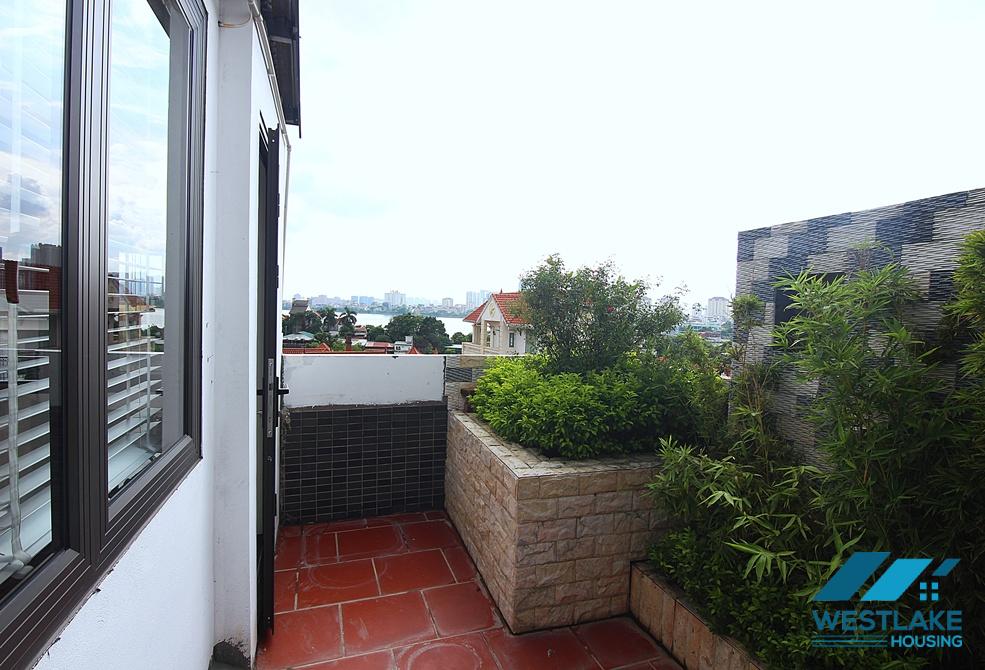 Lake view one bedroom apartment with huge balcony and lake view for rent in Tay Ho, Ha Noi