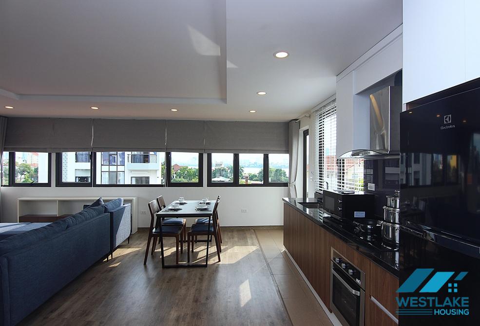 Lake view one bedroom apartment with huge balcony and lake view for rent in Tay Ho, Ha Noi