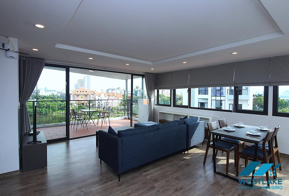 Lake view one bedroom apartment with huge balcony and lake view for rent in Tay Ho, Ha Noi