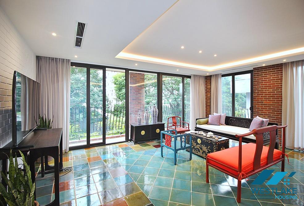 An unique style 4 bedroom apartment for rent in Tay Ho, Ha Noi