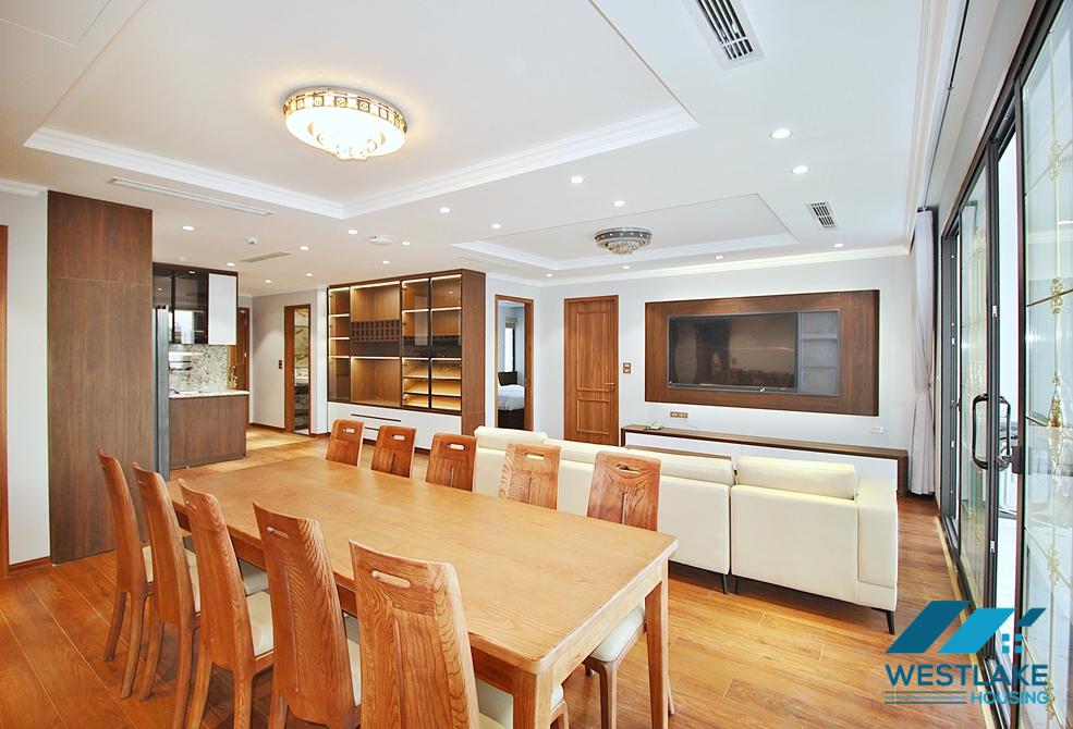 High floor and brand new 4 bedrooms apartment for rent in Tay Ho, Ha Noi