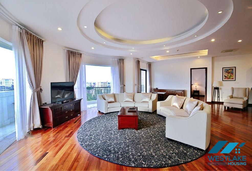 High-class 4 bedrooms serviced apartment for lease in Dang Thai Mai area, Tay Ho, Ha Noi