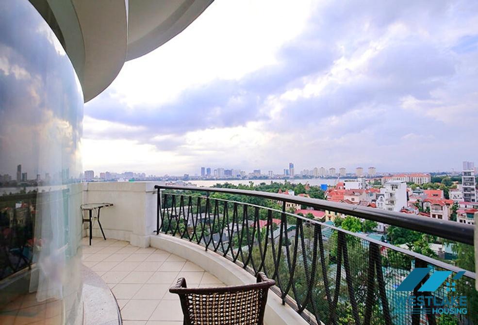High-class 4 bedrooms serviced apartment for lease in Dang Thai Mai area, Tay Ho, Ha Noi