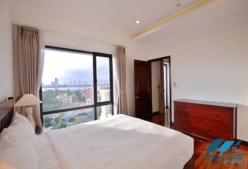High-class 4 bedrooms serviced apartment for lease in Dang Thai Mai area, Tay Ho, Ha Noi
