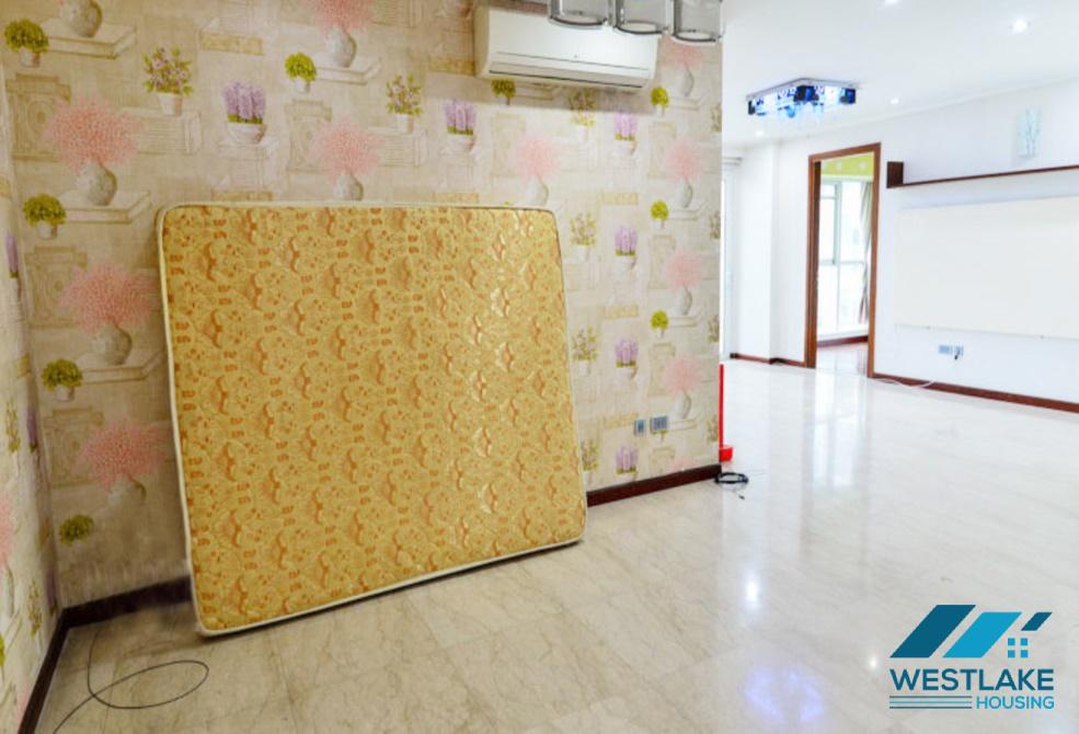 Unfurnished three bedrooms apartment for rent in L building, Ciputra, Tay Ho, Ha Noi