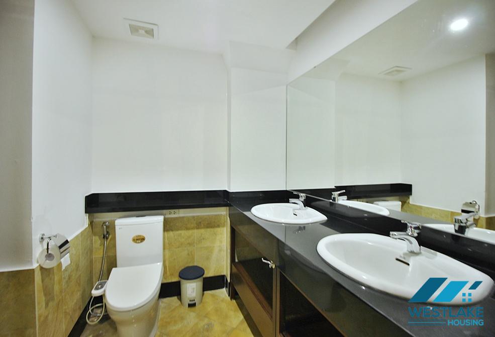 Lake view three bedrooms apartment for rent on Quang Khanh street, Tay Ho, Ha Noi